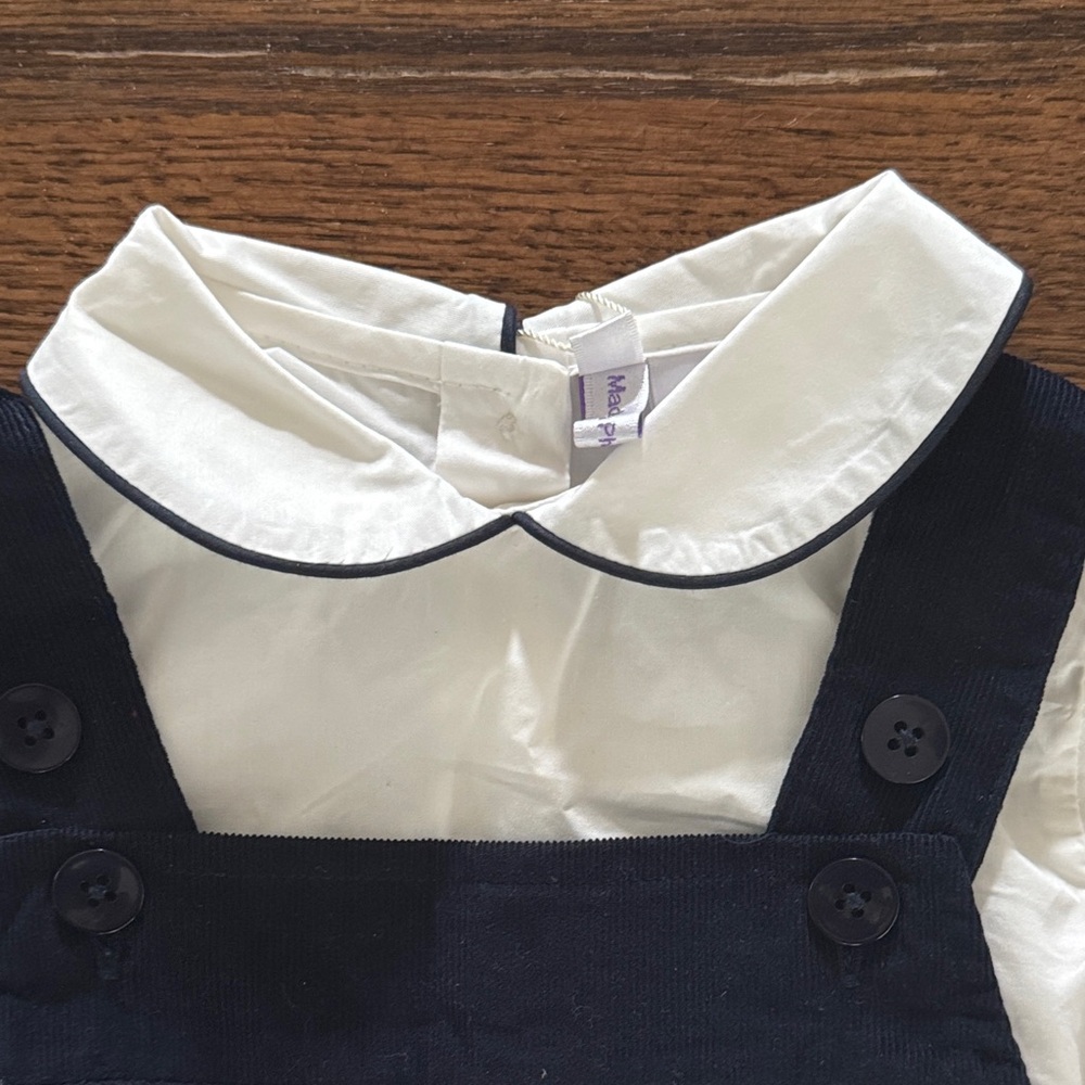 Rachel Riley New With Tags ABC Smocked Overall Set Navy - Picture 13 of 15